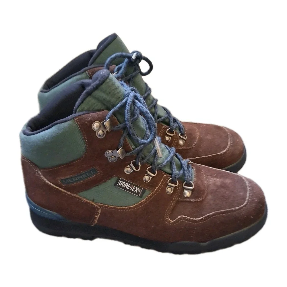 Merrell Nova GTX Boots Men Size 9.5 Gore-Tex Brown Suede Hiking Trail Lace up